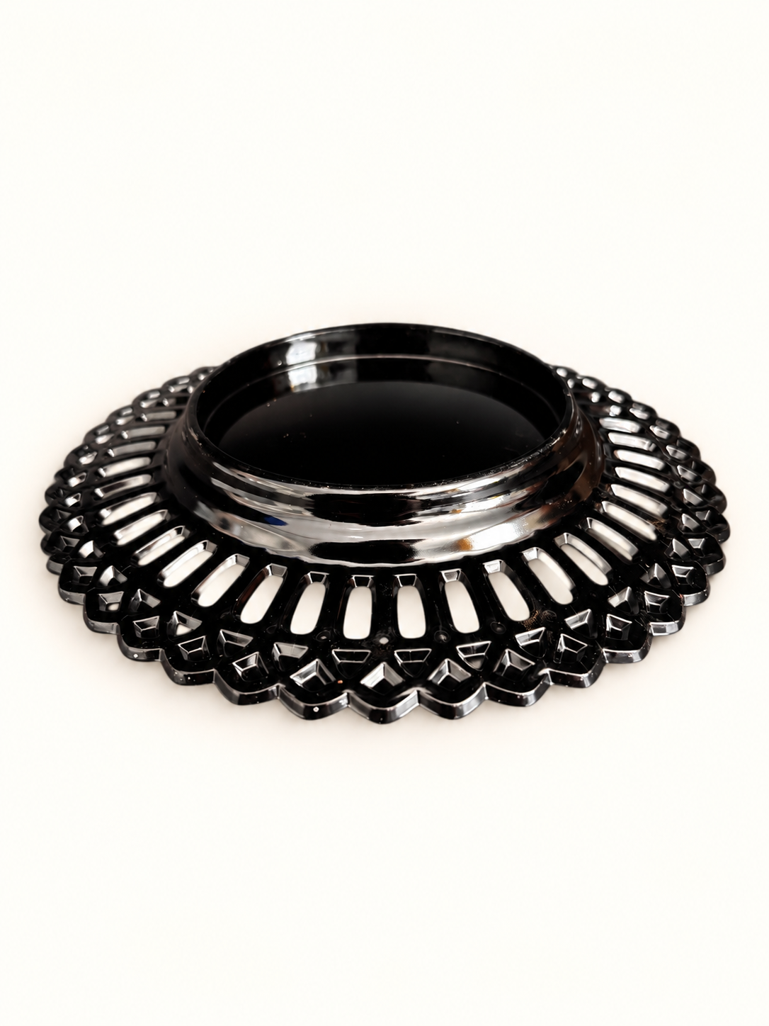 Vintage Black Milk Glass Plate