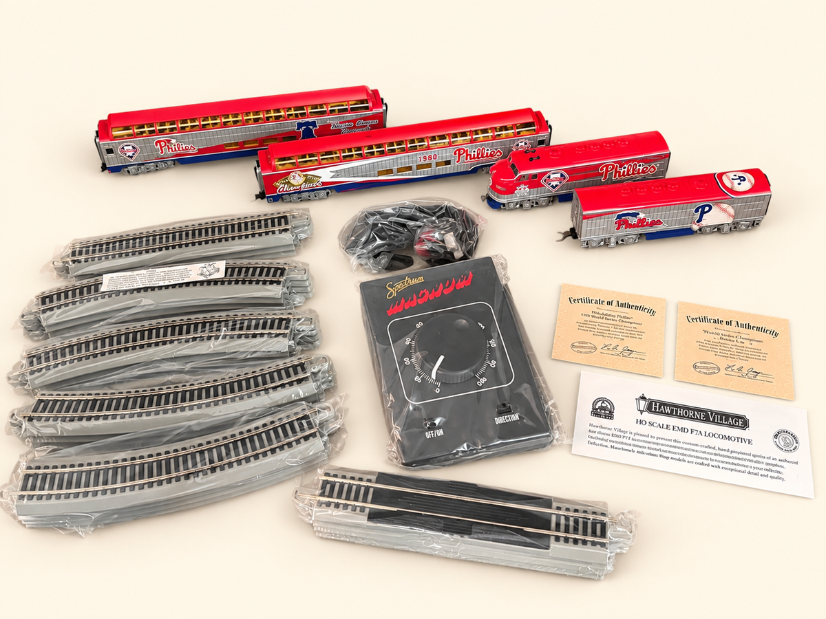 Philadelphia Phillies Express HO Scale Model Train Set by Hawthorne Village