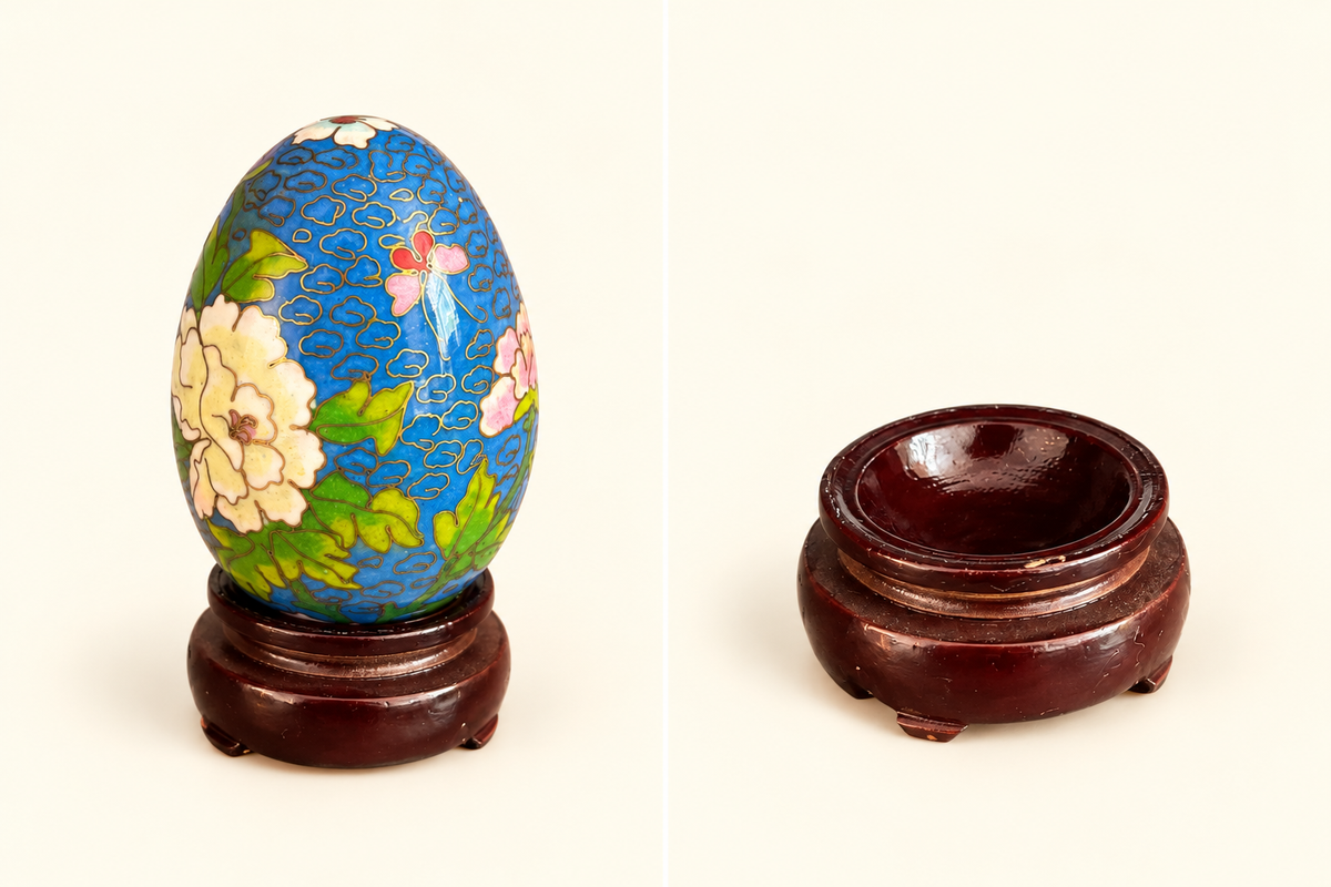 Cloisonne Egg On Stand (read description)