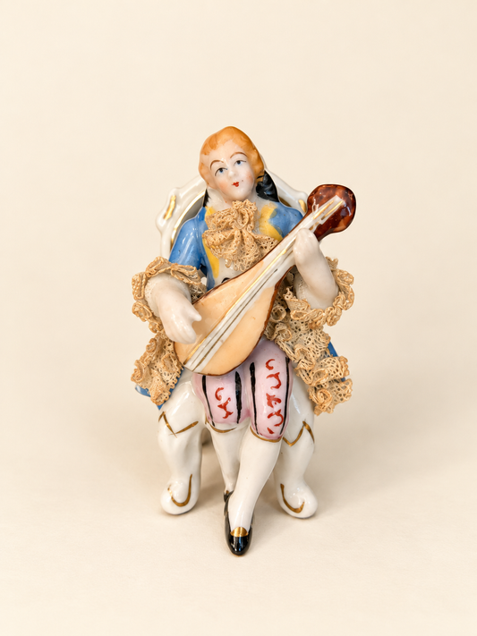 Hand Painted Porcelain Mandolin Player