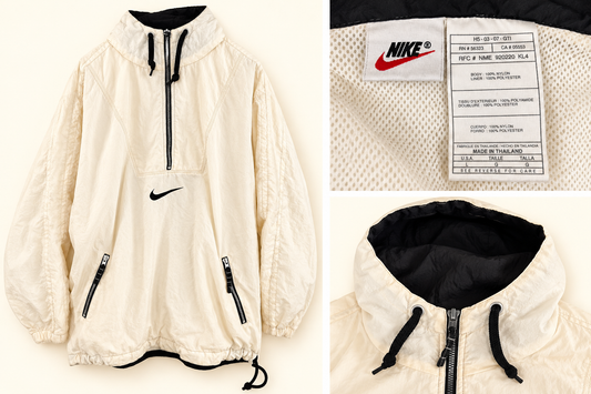 Vintage Cream-Colored Nike Windbreaker