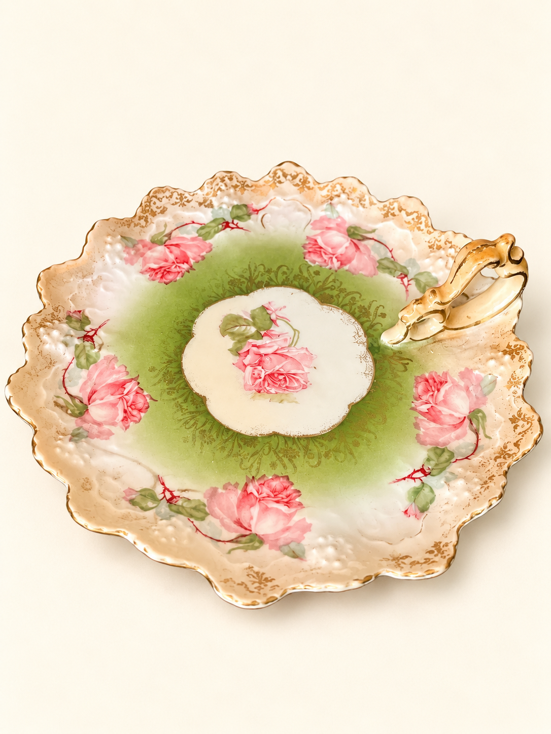 Antique Porcelain Handled Serving Dish