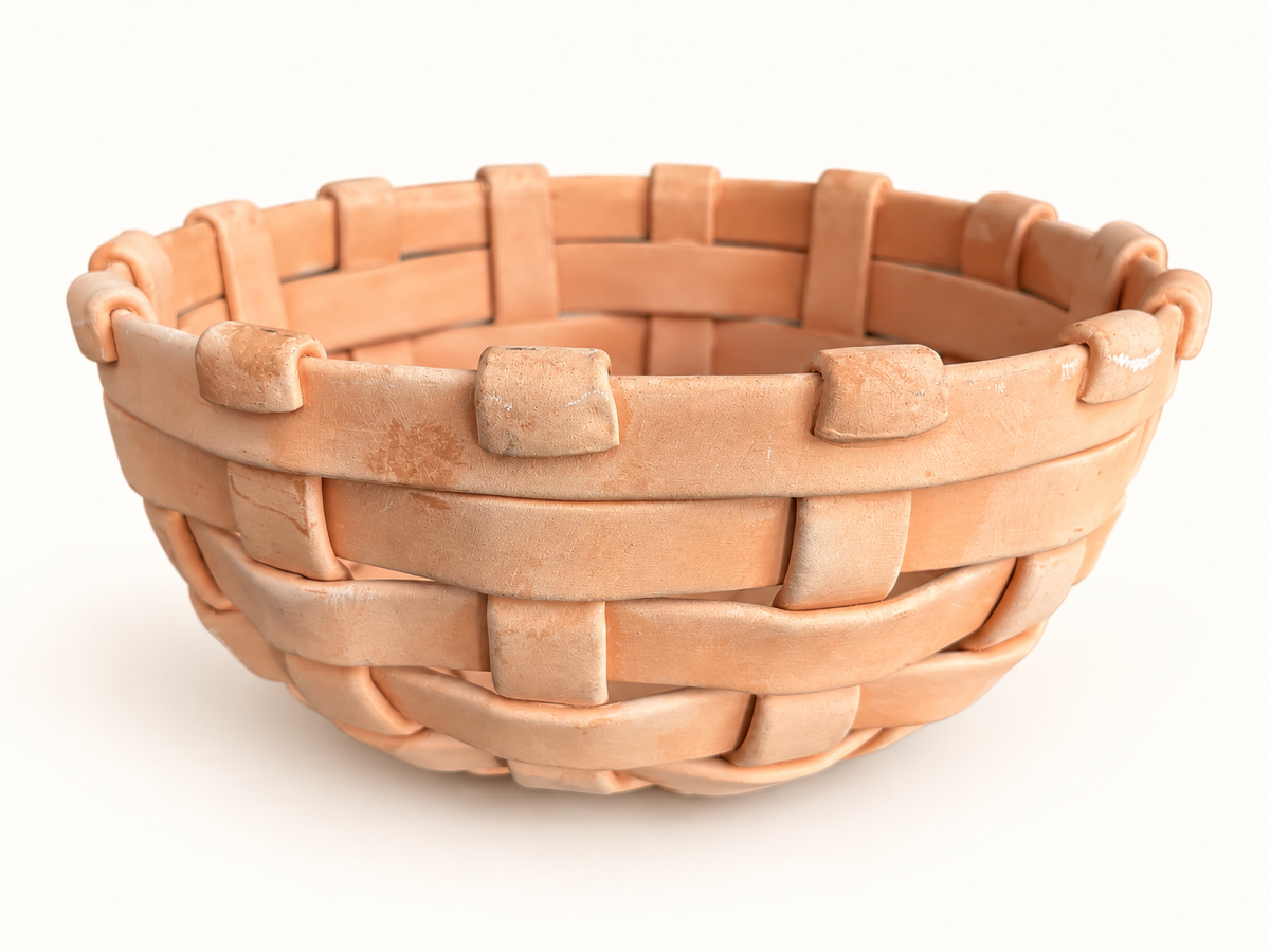 Dept. 56 Italy Terra Cotta Woven Basket