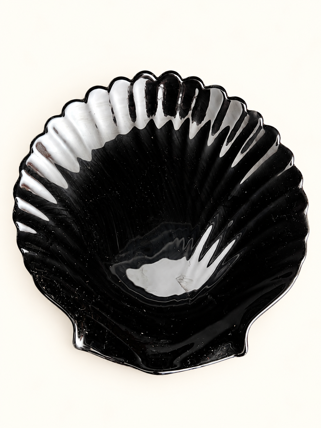Arcoroc Coquillage Black Glass Shell Plate Set