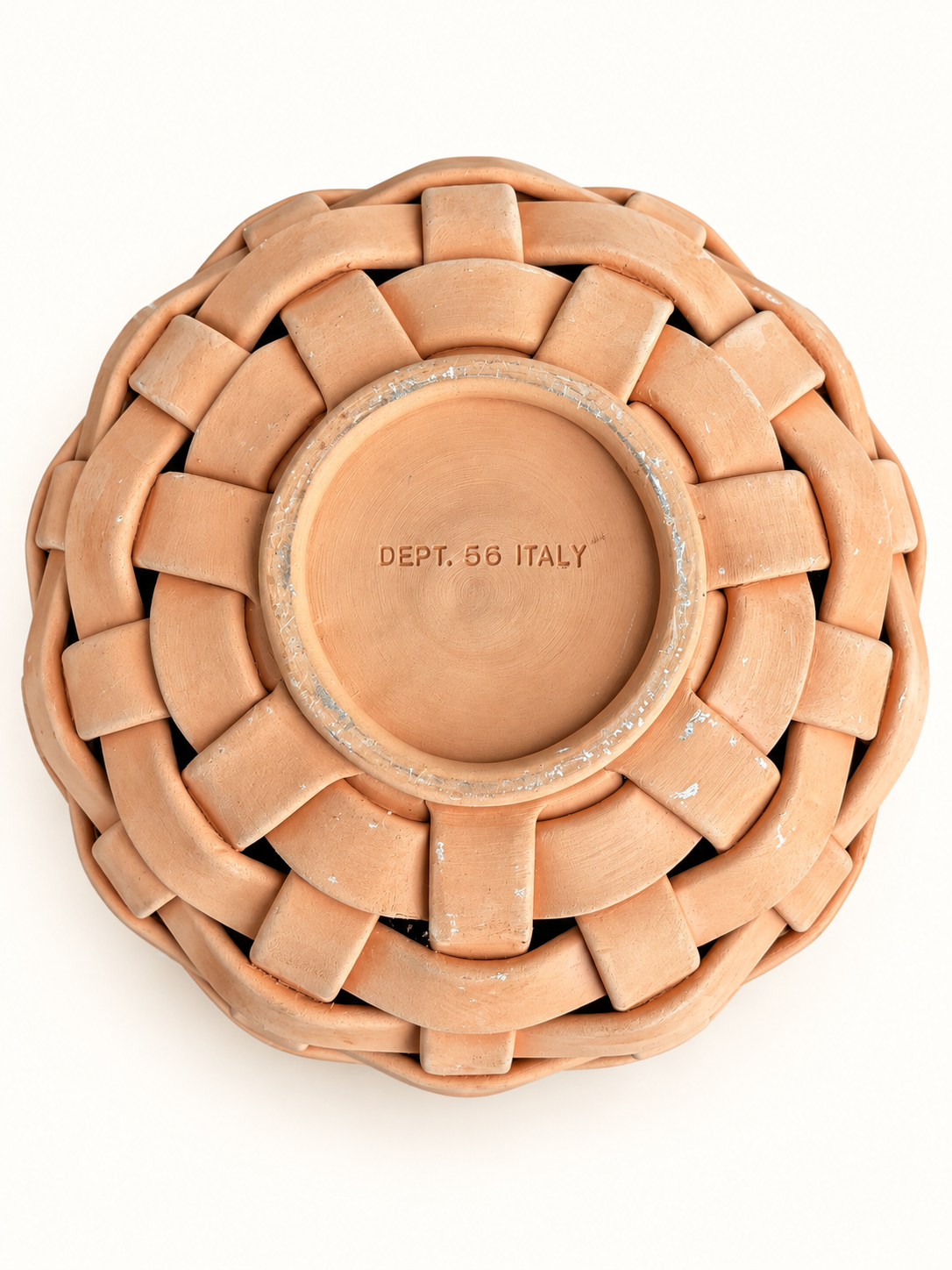 Dept. 56 Italy Terra Cotta Woven Basket