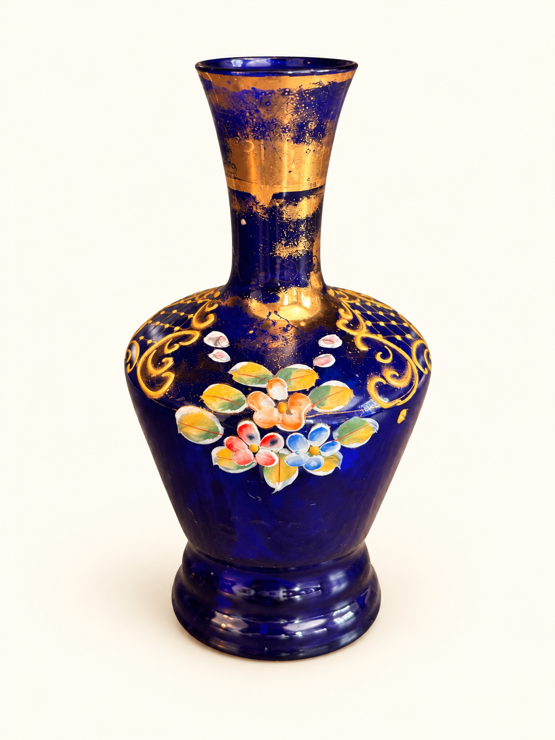 Vintage Cobalt Blue Glass Vase