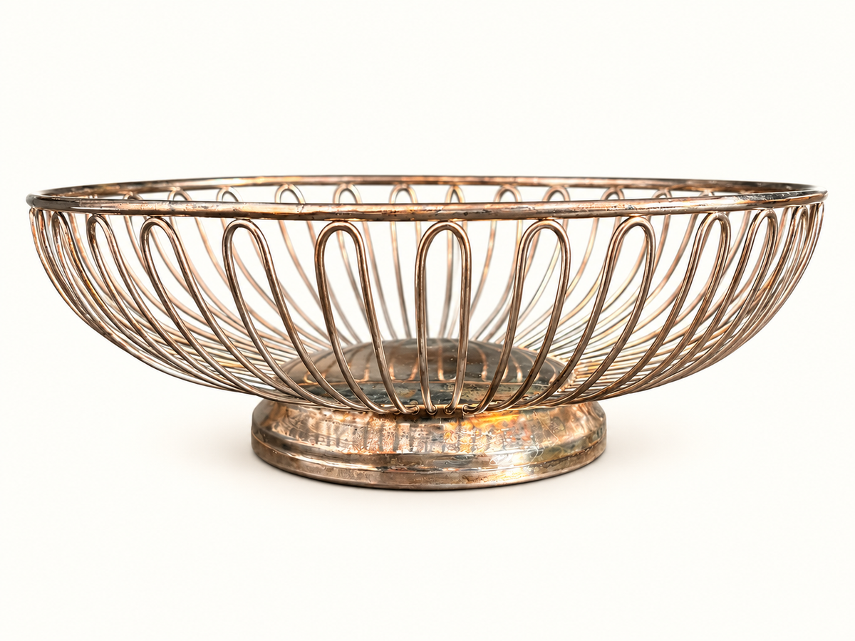 Mid-Century Modern Silver Plated Basket