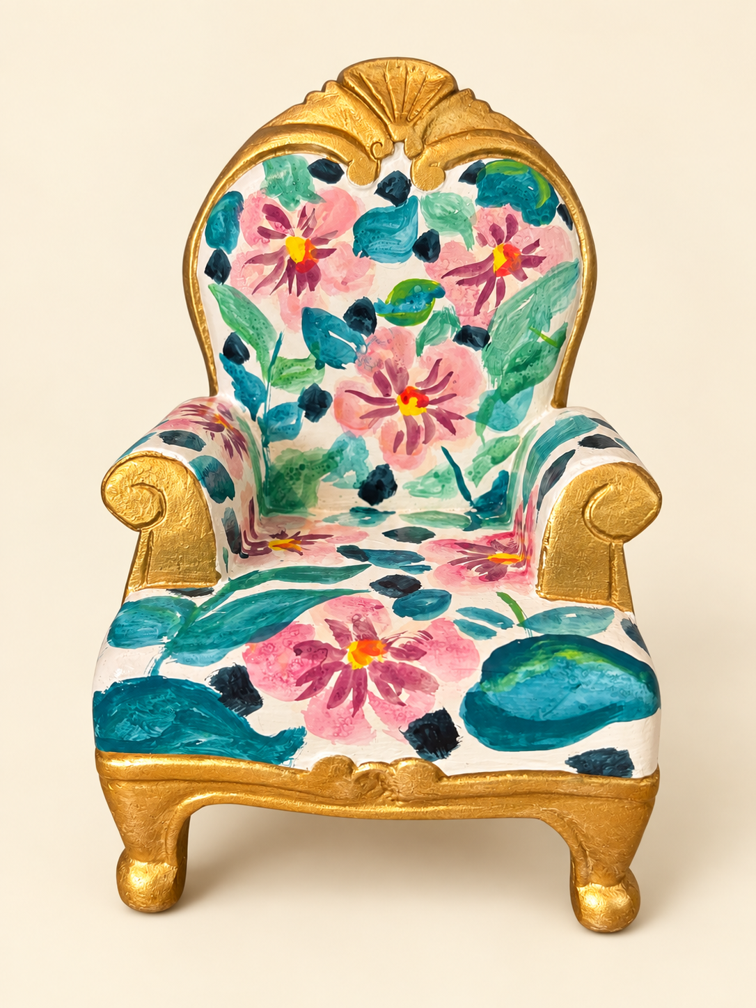 Miniature Hand Painted Decorative Armchair
